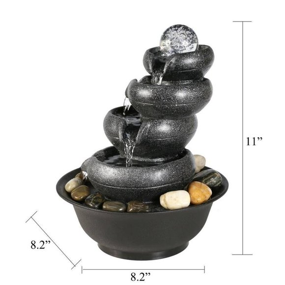  11 2/5” H 5-Tier Relaxation Water Fountain with L - Picture 3 of 10
